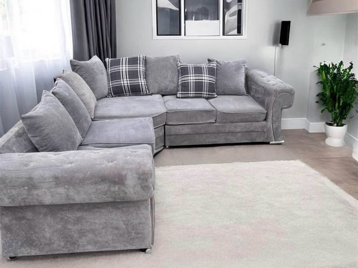 Grey Verona L shaped corner sofa