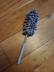 Soft brush for dust, spiderwebs etc., dust remover with long handle