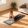 Foldable 3-panel gymnastics yoga pilates fitness mat with handles synthetic cover 180 x 60 x 5cm gray Image 2