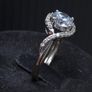 9ct White Gold Dublin Hallmarked Halo Ring Size 54 Image 3