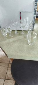 4 crystal items-1- Killarney crystal wine glass 6.00 euro , set of 2 bohemine crystal cherry galsses no stamp 12.00 euro. set of 2 bohemine crystal liqieuer galsses no stamp 12.00 euro.
