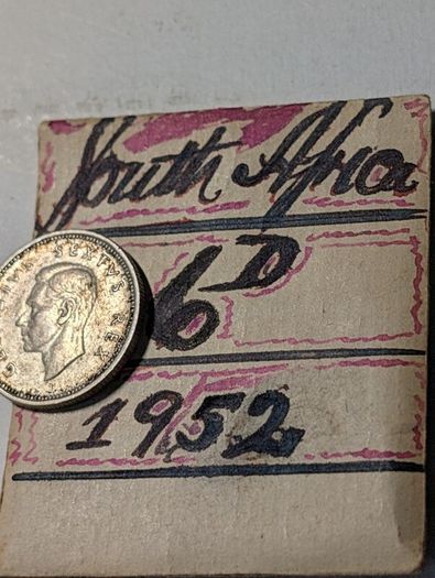 SA silver Sixpence 1952