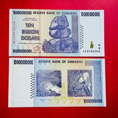 Zimbabwe 10 Billion Dollars. 2008.  PICK 85a UNC Verified Under Uv Light )