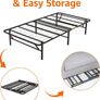 Single Foldable Platform Bed Frame with Steel Slats, Tool-Free Assembly, Under-Bed Storage, 90 x 190 X 35.5 cm, Black Image 4