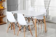 Nordic Rectangle Dining Table &amp; 4 Chairs - Stylish &amp; Compact