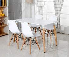 Nordic Rectangle Dining Table & 4 Chairs - Stylish & Compact