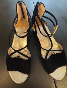 Black Wedge Sandals