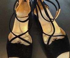 Black Wedge Sandals