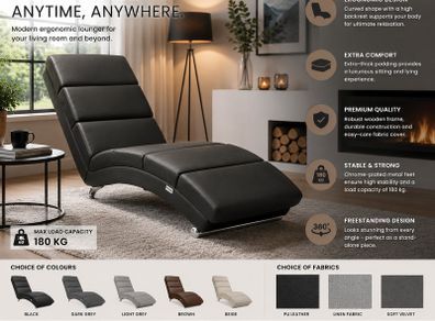 Modern Ergonomic Chaise Lounge Recliner Chair