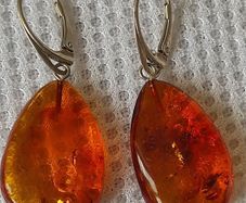 Sterling silver amber earrings