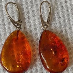 Sterling silver amber earrings