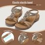 Brand New Women's Bohemian Flat Beach Sandals Casual - Beige Image 5