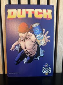 Dutch Gold Tin Metal Sign