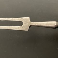 Antique Victorian Edwardian Meat Carving Fork with Safety Guard Rustic Farmhouse Kitchenalia