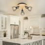 3 Way Ceiling Light Rotatable - Ceiling Spot Light Fittings E14 Kitchen Lights Ceiling Round - Black Light Fittings Ceiling Spotlights Wood - Matching Ceiling and Wall Lights Bedroom No Bulb Image 2