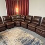 Luxurious Deep Brown Real Leather Corner Sofa Image 9