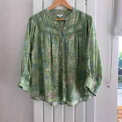 Cotton Traders sage floral blouse (U.K. 16)