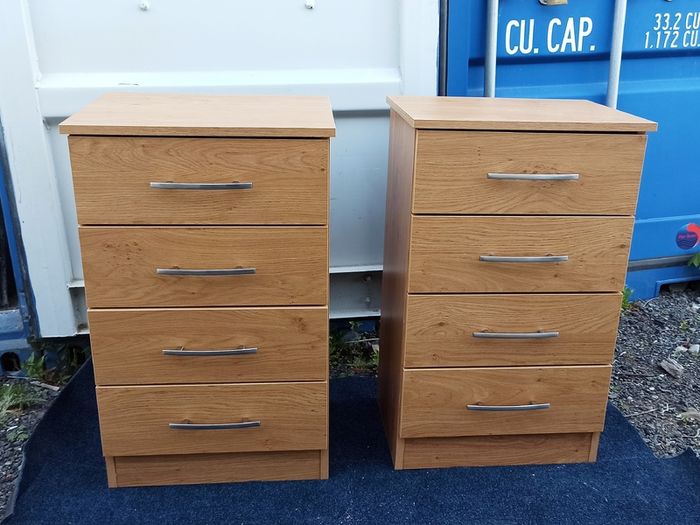 Two matching chest of drawers   oak finish