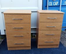 Two matching chest of drawers   oak finish