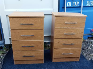 Two matching chest of drawers   oak finish