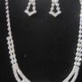 Silver/Crystal Bridal Neck Piece and Earrings Image 2