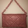 Long & Son London dusky pink heart handbag clutch bag with plastic chain Image 2