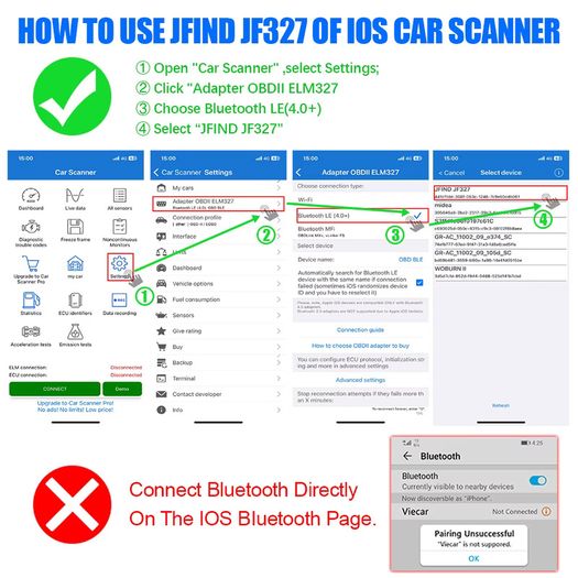 ELM327 Code Reader Scan Tool Bluetooth 5.1 Car Scanner JFIND JF327 For Android IOS Check Engine Motorcycle For Yamaha For Honda