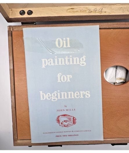 RARE Antique George Rowney No 9 Oil Colour Wooden Box Set - 1950s/60s Artist Case Prop