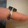 925 Sterling Silver Modern Black & Silver Statement Ring Image 2