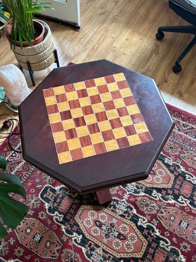 Vintage Wooden Chess Table