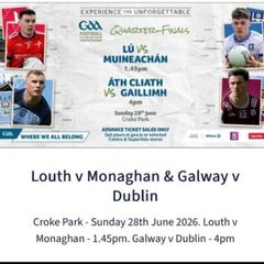 Quarter final. Dublin vs galway, louth vs monaghan