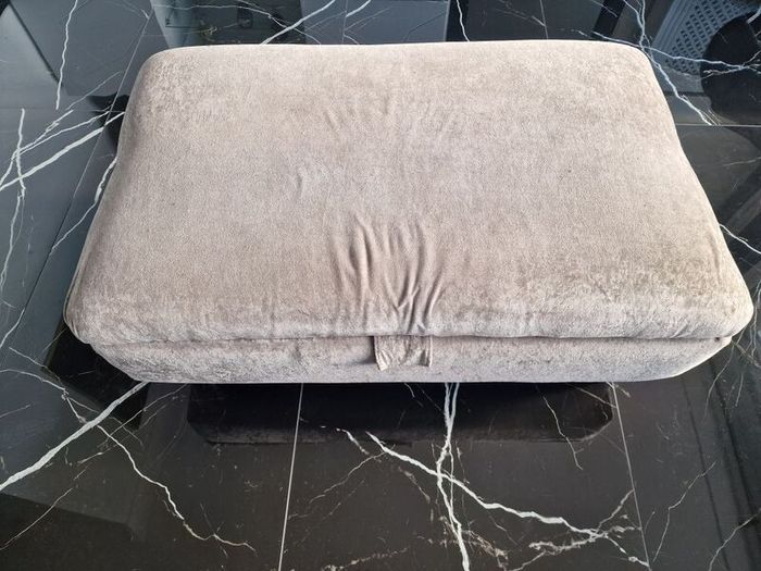DFS Large Silver Grey L-Shaped Corner Sofa + Matching Footstool