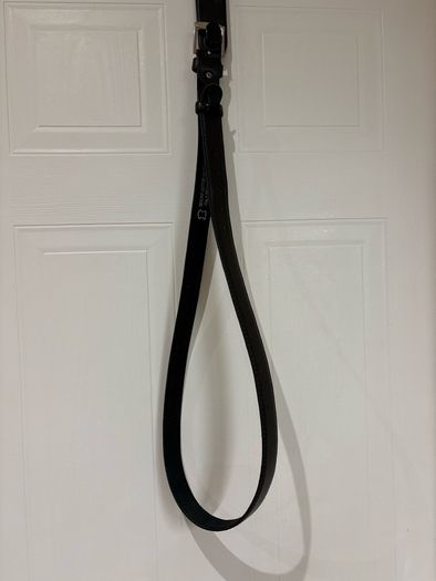 CK "CHARLES KEEPER" black genuine leather belt, Italy design 135cm