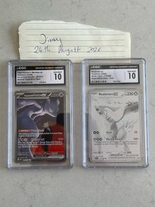 Rockets Mewtwo ex and Reshiram ex CGC 10