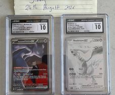 Rockets Mewtwo ex and Reshiram ex CGC 10
