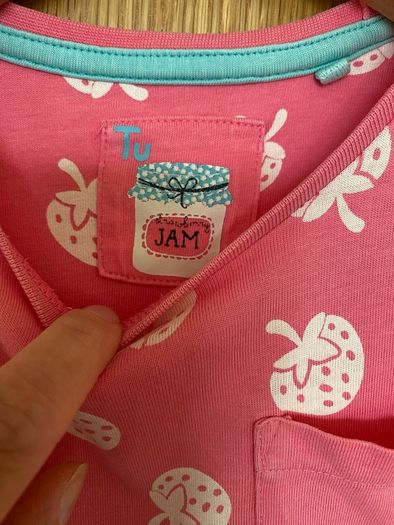 Girl's Pink Strawberry Cotton Dress  2/3 yr