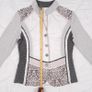 Just White Grey Off-White Baroque Patterned Button-Up Jacket Blazer 10UK/38EU Image 8
