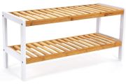 2 tier wooden shoe rack