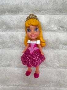 Disney Princess Aurora Sleeping Beauty Mini Doll Pink Dress approx. 9 cm. Used Please see photos