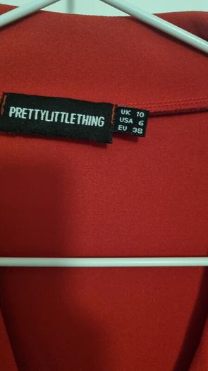 PrettyLittleThing Red Blazer Dress with Gold Buttons