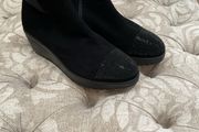 ankle size 39 black suede wedge comfortable boots