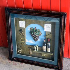 Vintage French Wine Bar Diorama in box frame