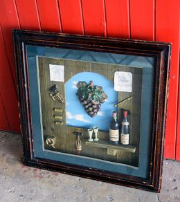 Vintage French Wine Bar Diorama in box frame