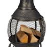 Chimenea with fire grate Aztec stove for garden gold Image 2