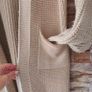 Beige Drop Shoulder Open Front Long Cardigan size 10-14 Image 3