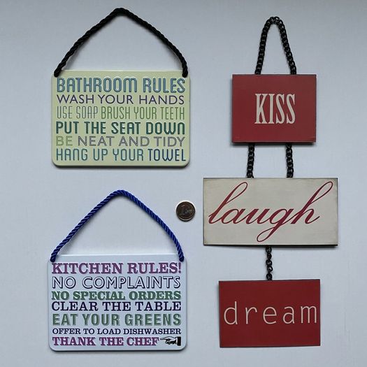 Hang Ups - Bathroom/ Kitchen Rules, Kiss Laugh Dream