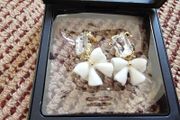 Brand New Floral Crystal Statement Earrings Gift Box Included