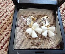 Brand New Floral Crystal Statement Earrings Gift Box Included