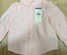 Ralph Lauren baby girls pink and white striped shirt