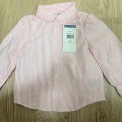 Ralph Lauren baby girls pink and white striped shirt